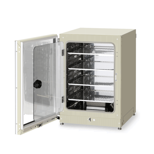 CO2 Inkubator MCO-170AICD-PE-IncuSafe von PHC, PHCbi mit offener Türe und Ansicht von der Seite