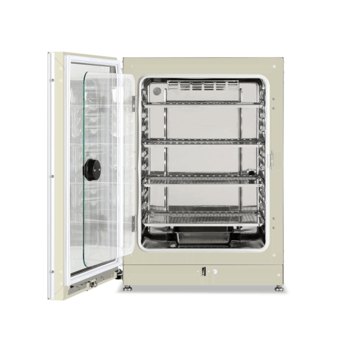 CO2 Inkubator MCO-170AICD-PE-IncuSafe von PHC, PHCbi mit offener Türe und Ansicht von vorne