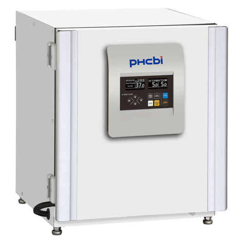 Multigas Inkubator MCO-50M-PE-IncuSafe von PHC, PHCbi mit geschlossener Türe und Ansicht von der Seite