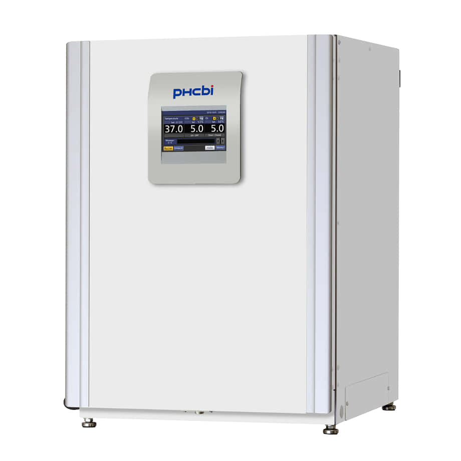 Multigas Inkubator MCO-170M-PE-IncuSafe von PHC, PHCbi mit geschlossener Türe und Ansicht von der Seite