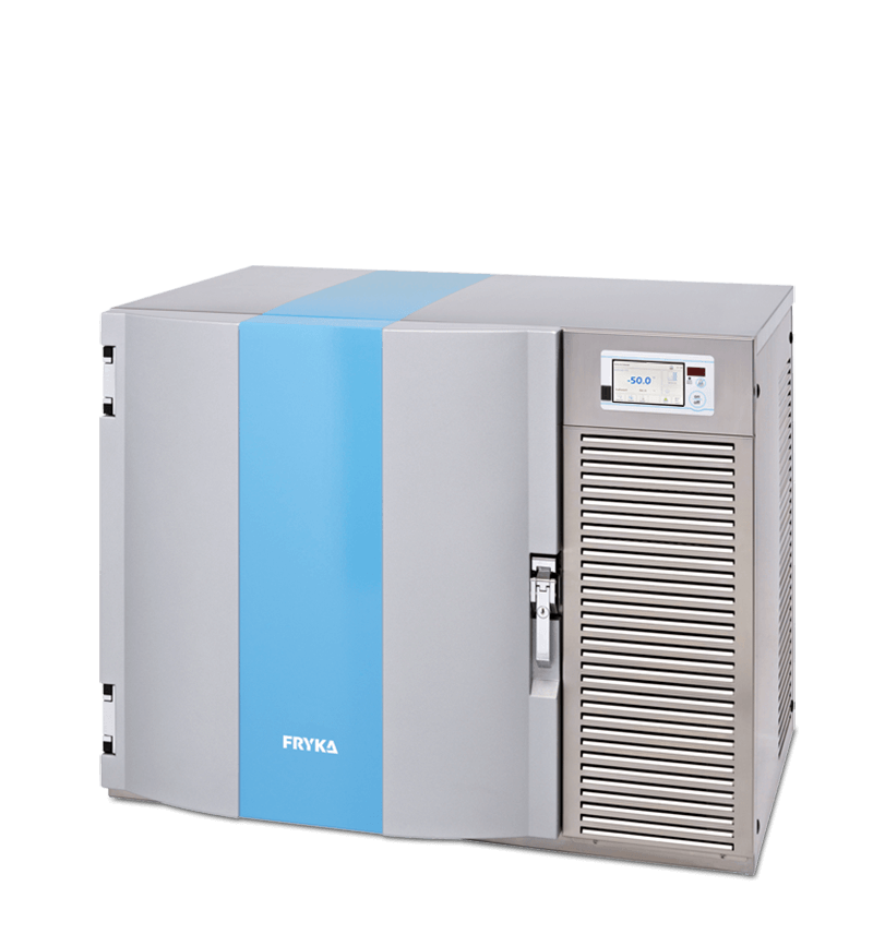 Labor / Industrie Unterbautiefkühlschrank TUS 50-100 logg von FRYKA mit geschlossener Standardtüre und Ansicht von der Seite