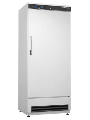 Laborkühlschrank LABO-468 von Kirsch mit geschlossener Standardtüre und Ansicht von der Seite