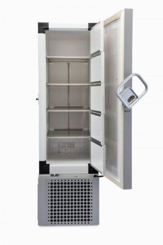 Labor Ultratiefkühlschrank RLE30086V von Thermo Scientific REVCO mit offener Standardtüre und Kryoboxen