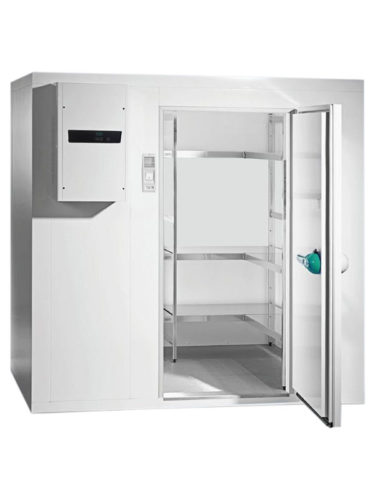 Kühlzelle TectoCell Standard Plus ClassicEdition 80 Paket 1 1500 x 1500 von Viessmann mit offener Standardtüre und Ansicht von der Seite